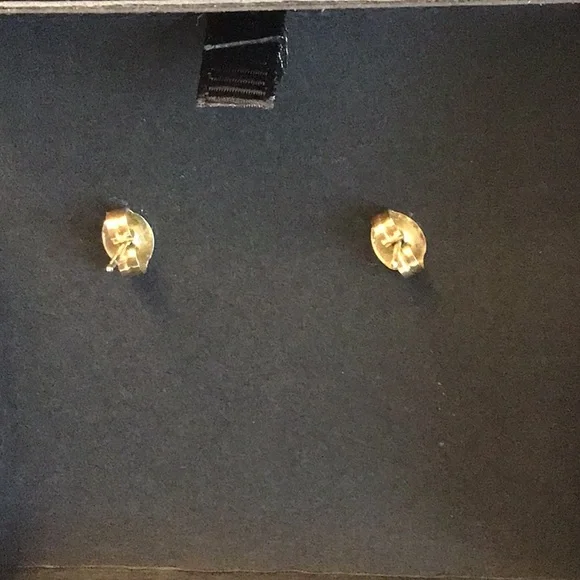 14K Yellow Gold Dainty CZ Star Earrings - Picture 4 of 7